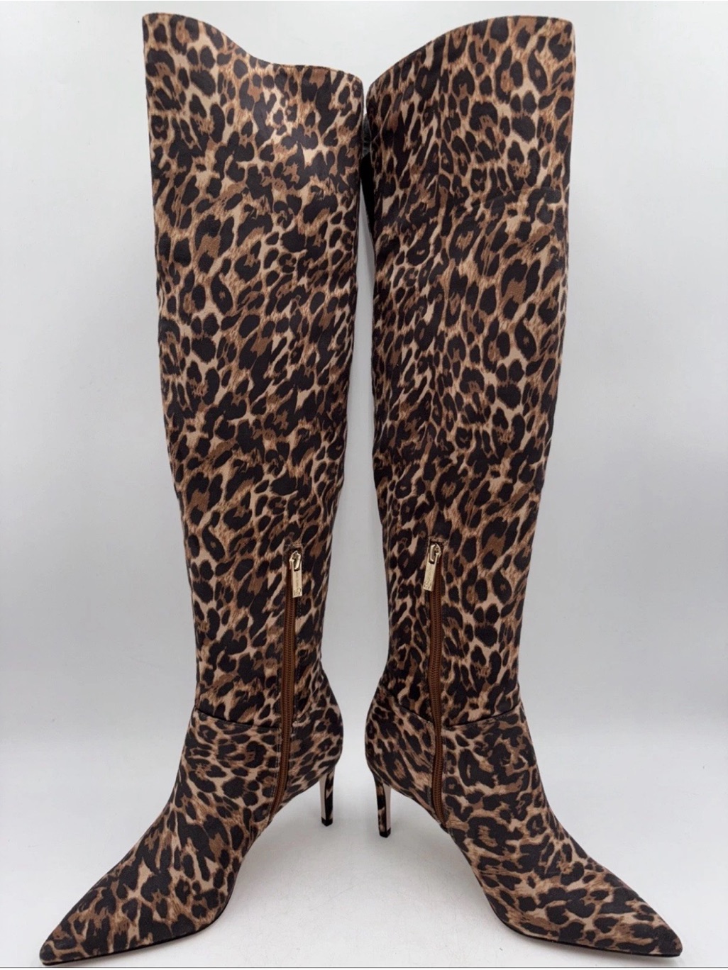 Jessica Simpson Verity Knee High Boots Leopard Print Pointed Heel Women’s 8m